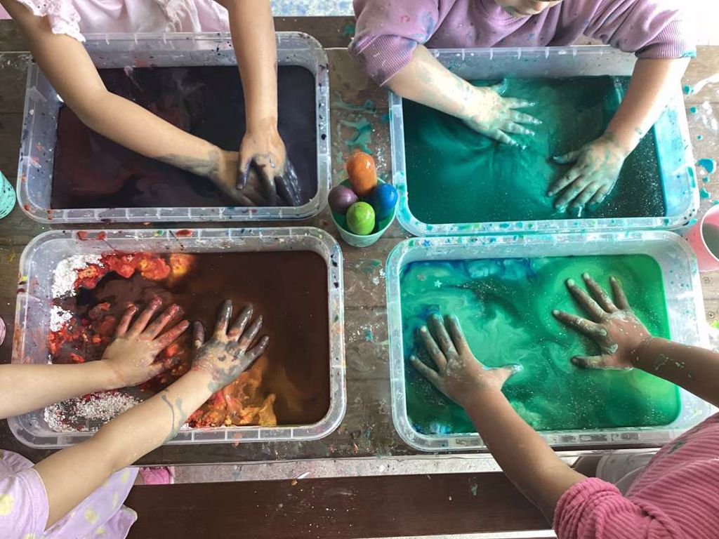 Children learning and playing
